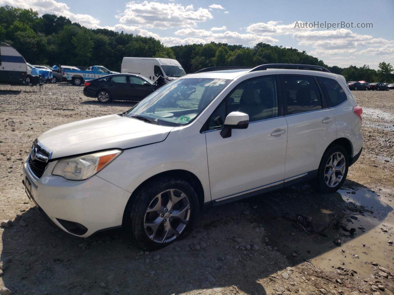 2015 Subaru Forester 2.5i Touring White vin: JF2SJAUC7FH412766