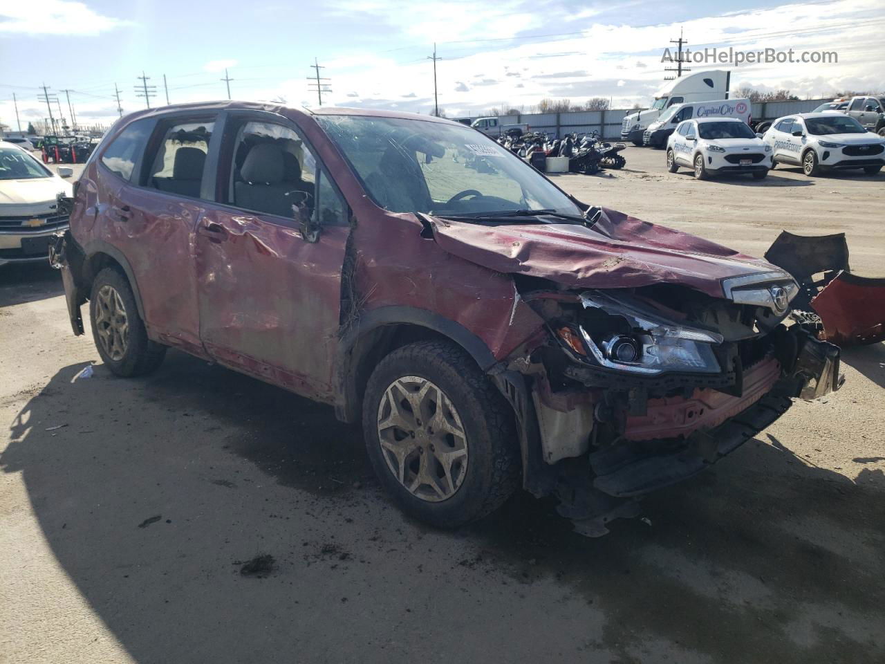 2019 Subaru Forester Premium Burgundy vin: JF2SKAGC1KH493282