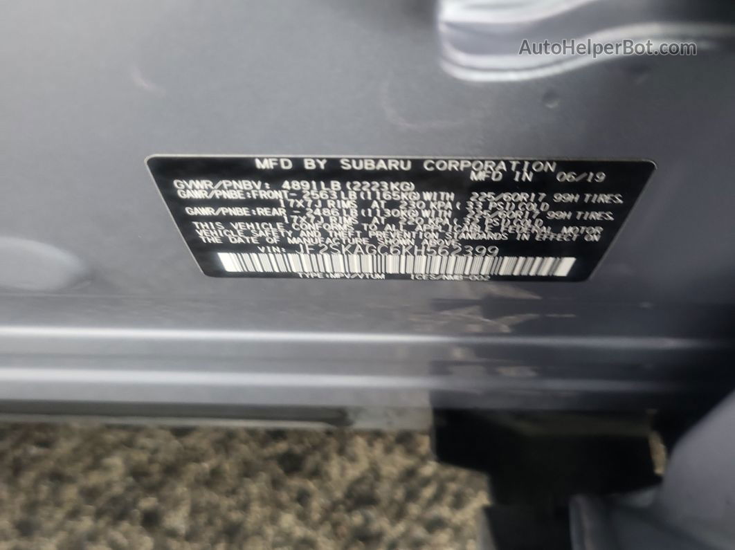 2019 Subaru Forester Premium vin: JF2SKAGC6KH562399