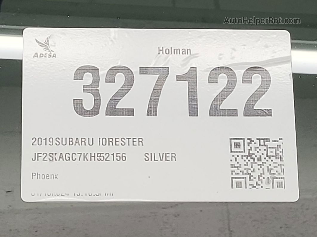 2019 Subaru Forester Premium vin: JF2SKAGC7KH552156