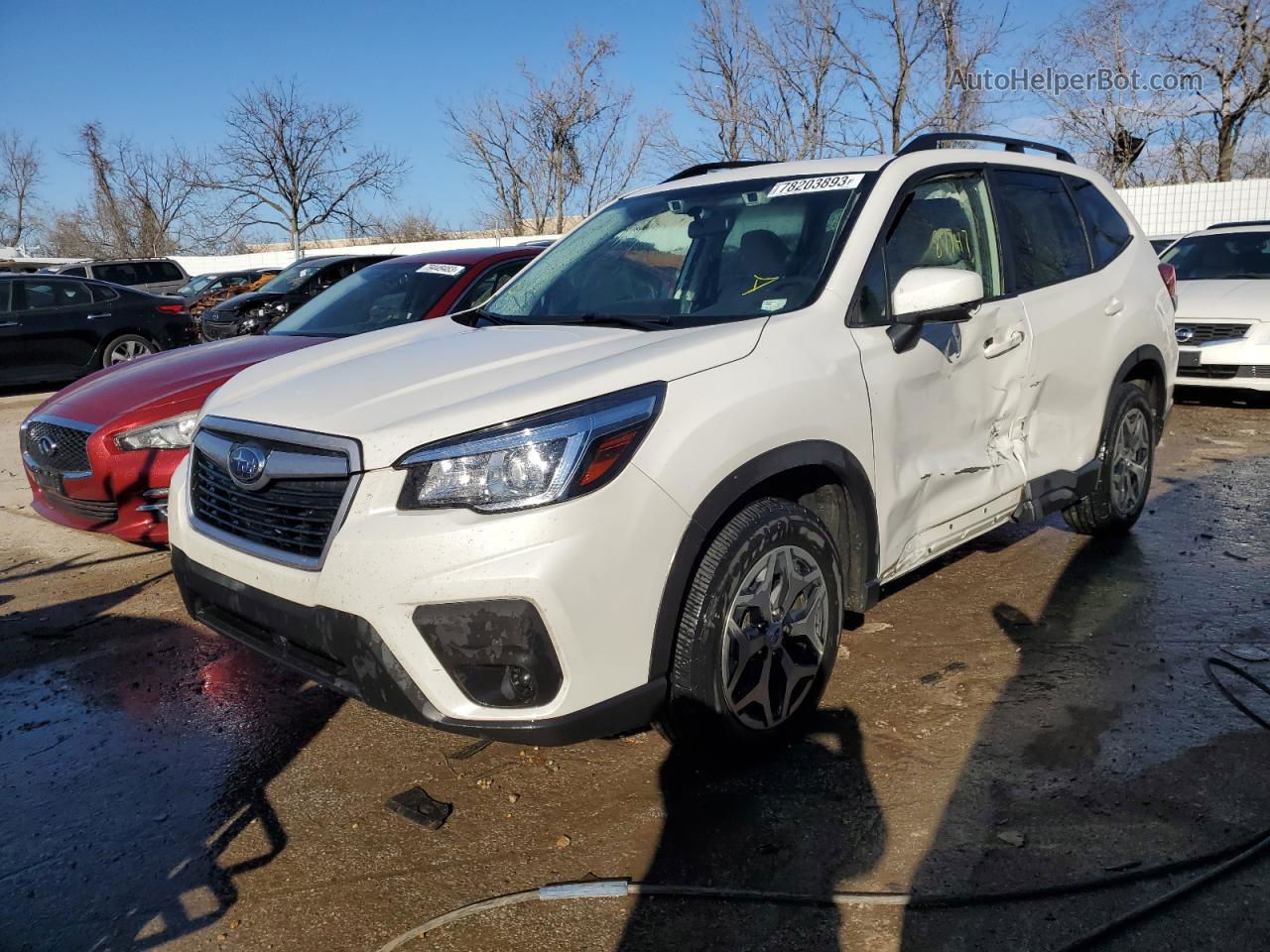 2020 Subaru Forester Premium White vin: JF2SKAGC7LH547959