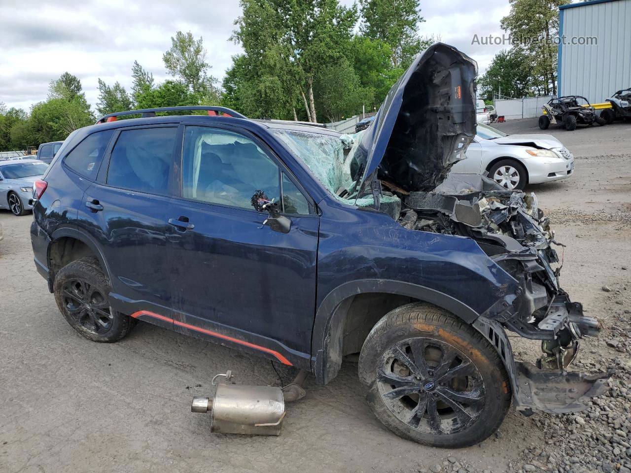 2020 Subaru Forester Sport Синий vin: JF2SKALCXLH424016