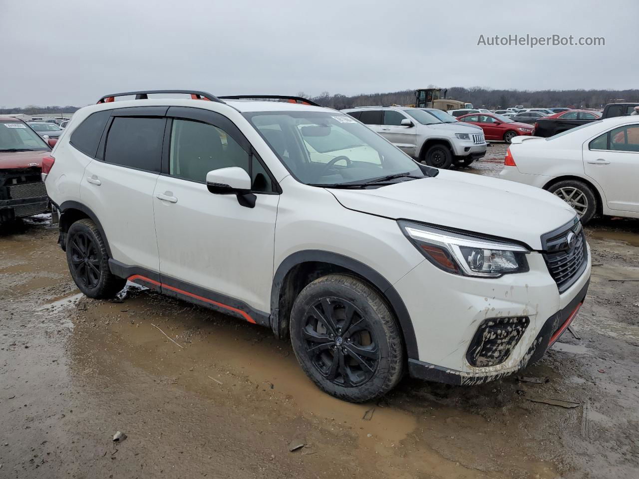 2019 Subaru Forester Sport White vin: JF2SKAPC4KH429172