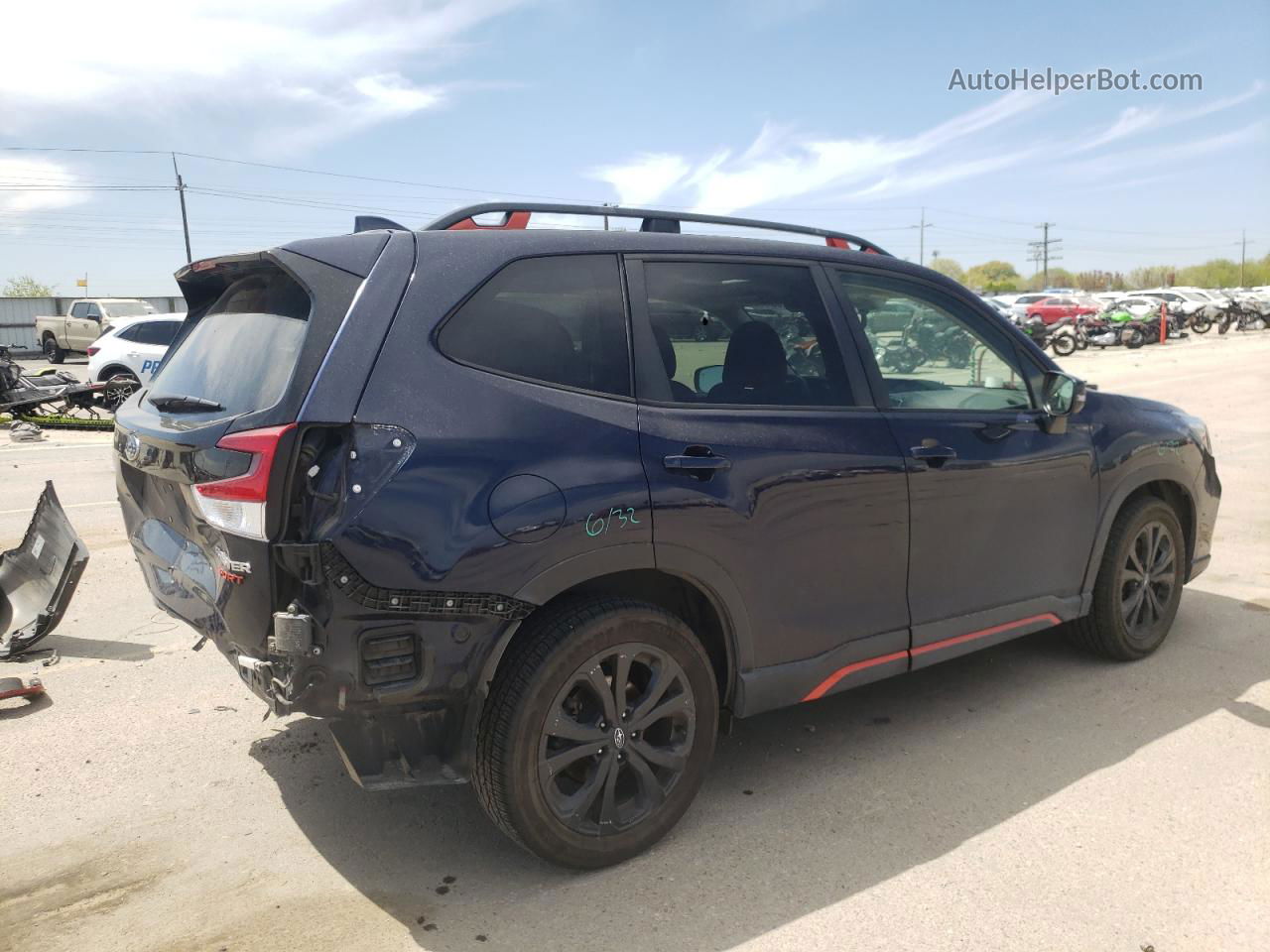 2019 Subaru Forester Sport Синий vin: JF2SKAPC6KH424491