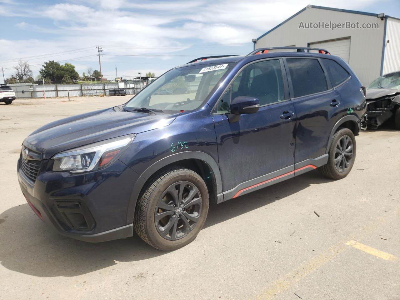 2019 Subaru Forester Sport Синий vin: JF2SKAPC6KH424491