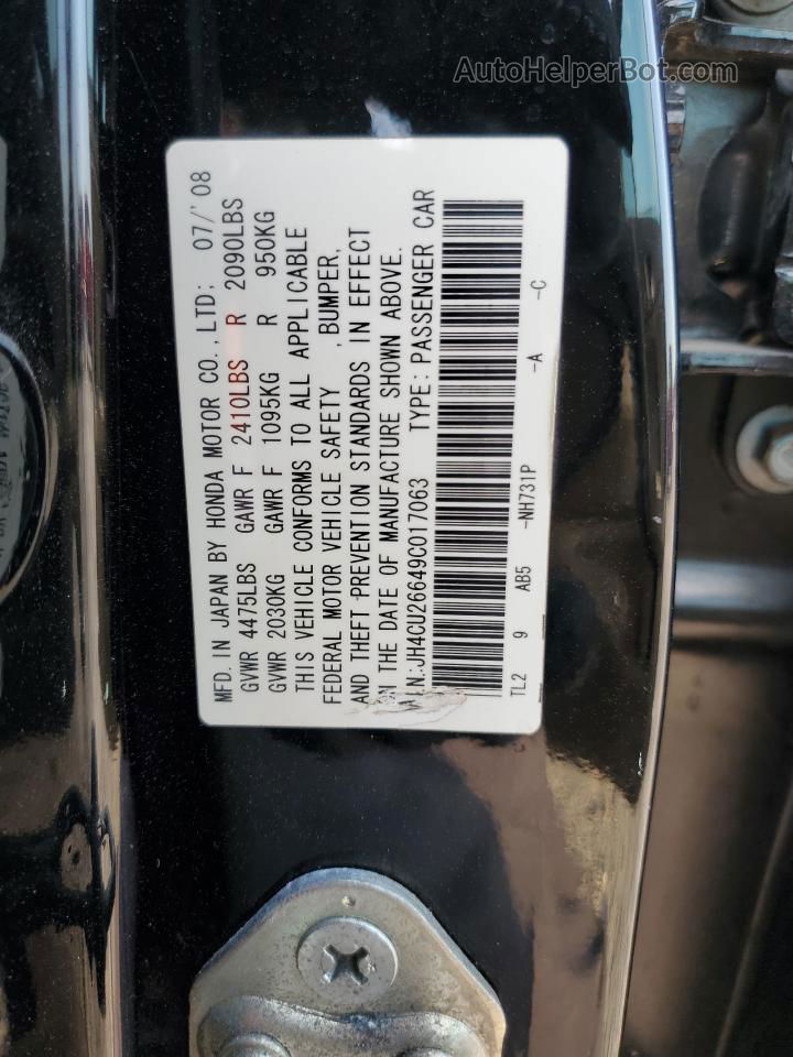 2009 Acura Tsx  Черный vin: JH4CU26649C017063