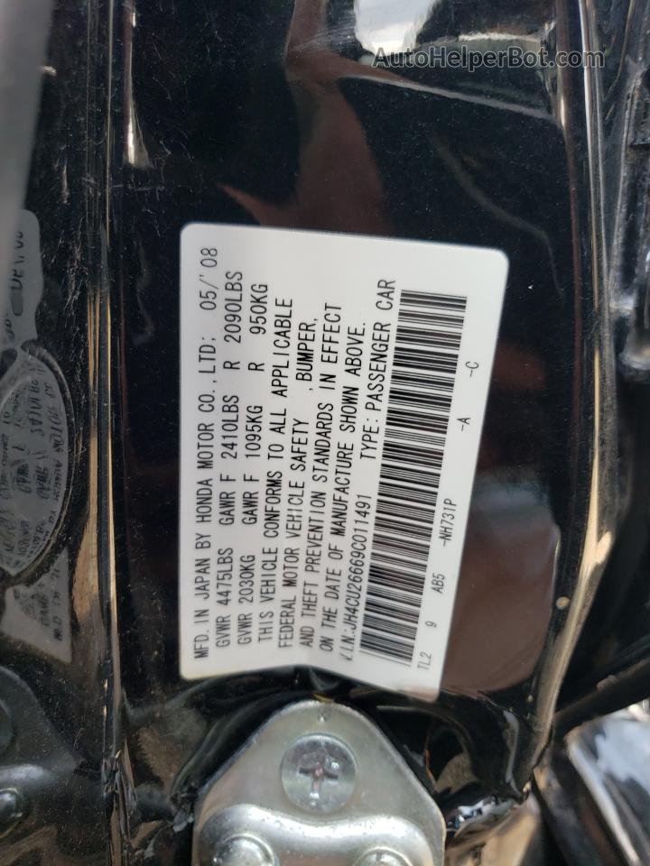 2009 Acura Tsx  Black vin: JH4CU26669C011491