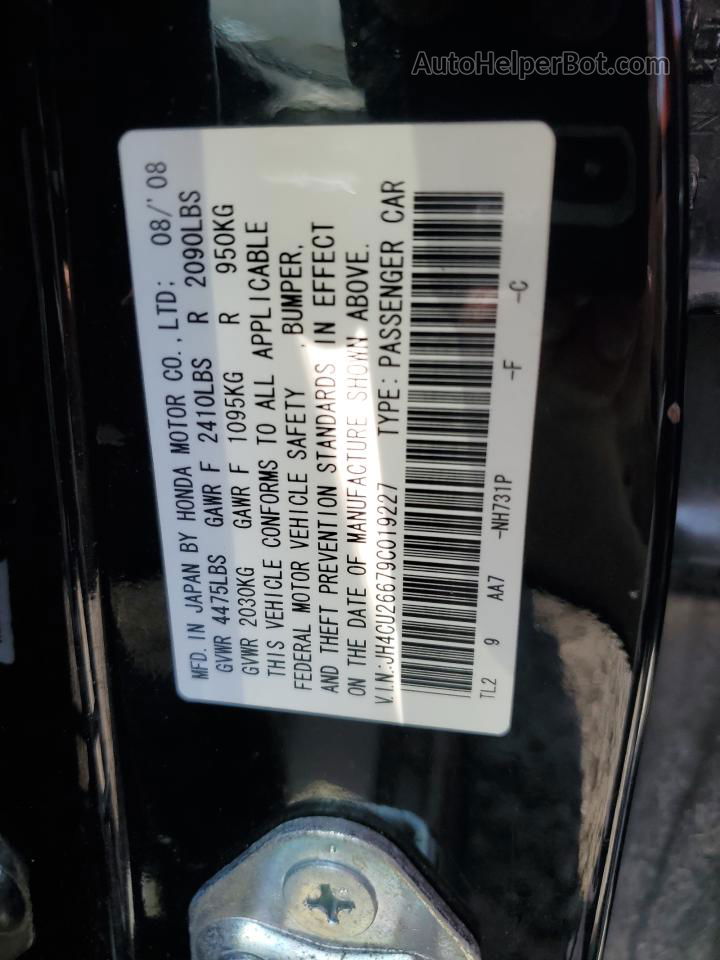 2009 Acura Tsx  Черный vin: JH4CU26679C019227