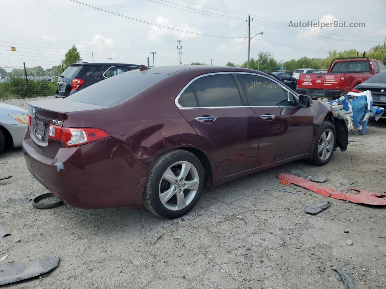 2010 Acura Tsx  Burgundy vin: JH4CU2F61AC002072