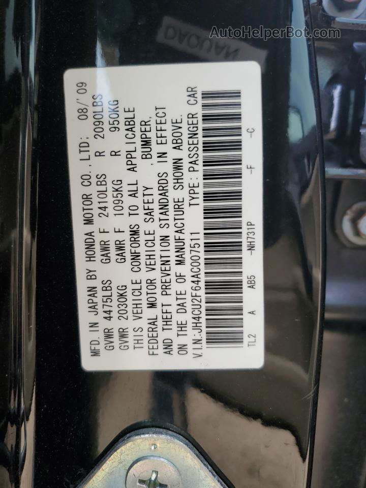 2010 Acura Tsx  Black vin: JH4CU2F64AC007511