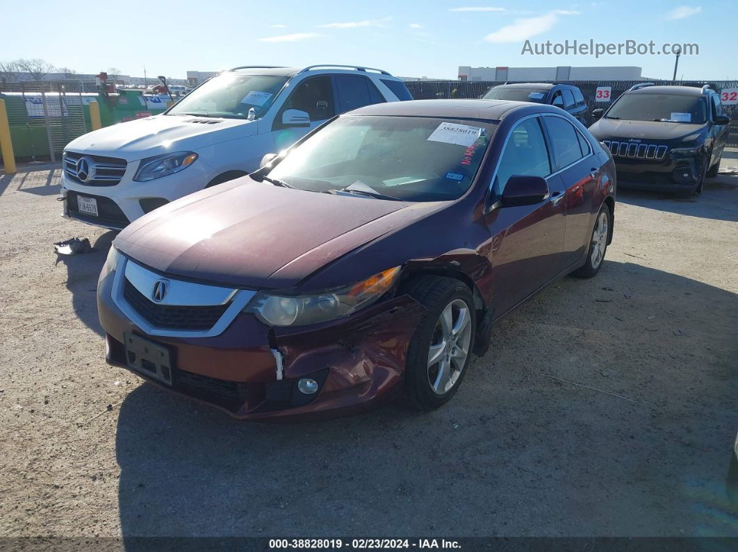 2010 Acura Tsx 2.4 Maroon vin: JH4CU2F64AC025877