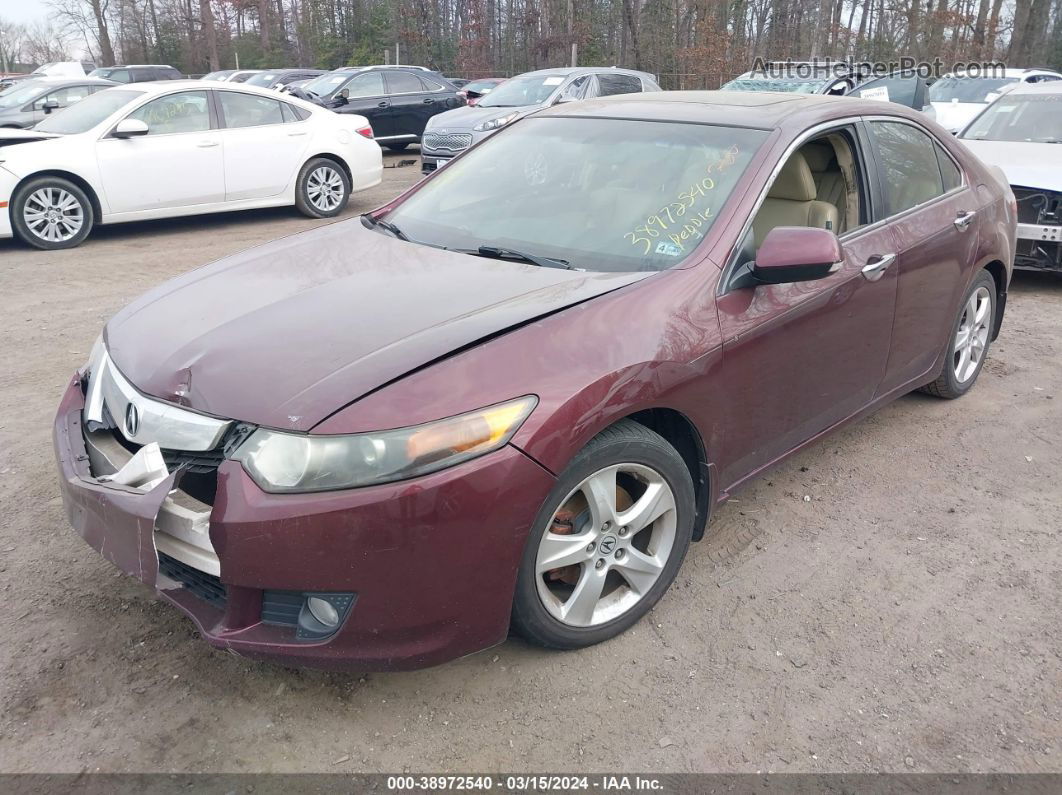 2010 Acura Tsx 2.4 Maroon vin: JH4CU2F65AC017271