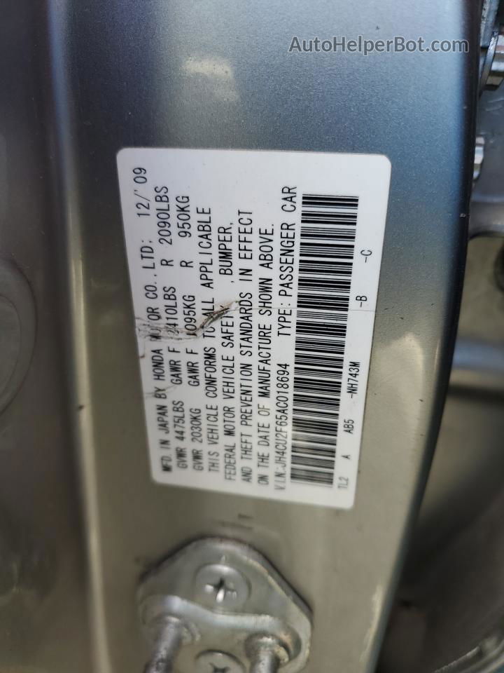 2010 Acura Tsx  Серебряный vin: JH4CU2F65AC018694