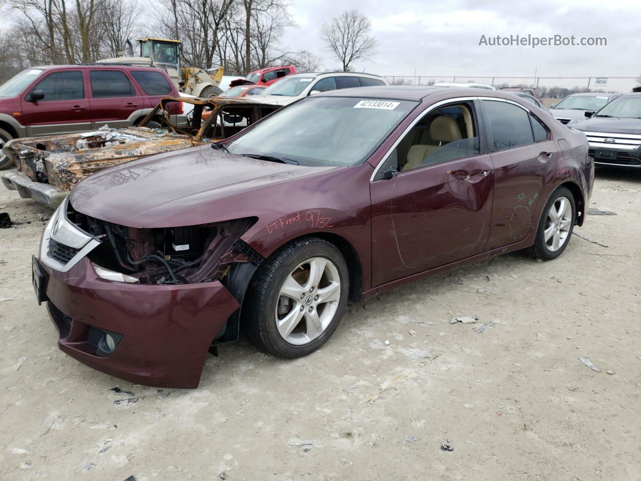 2010 Acura Tsx  Бордовый vin: JH4CU2F68AC030743