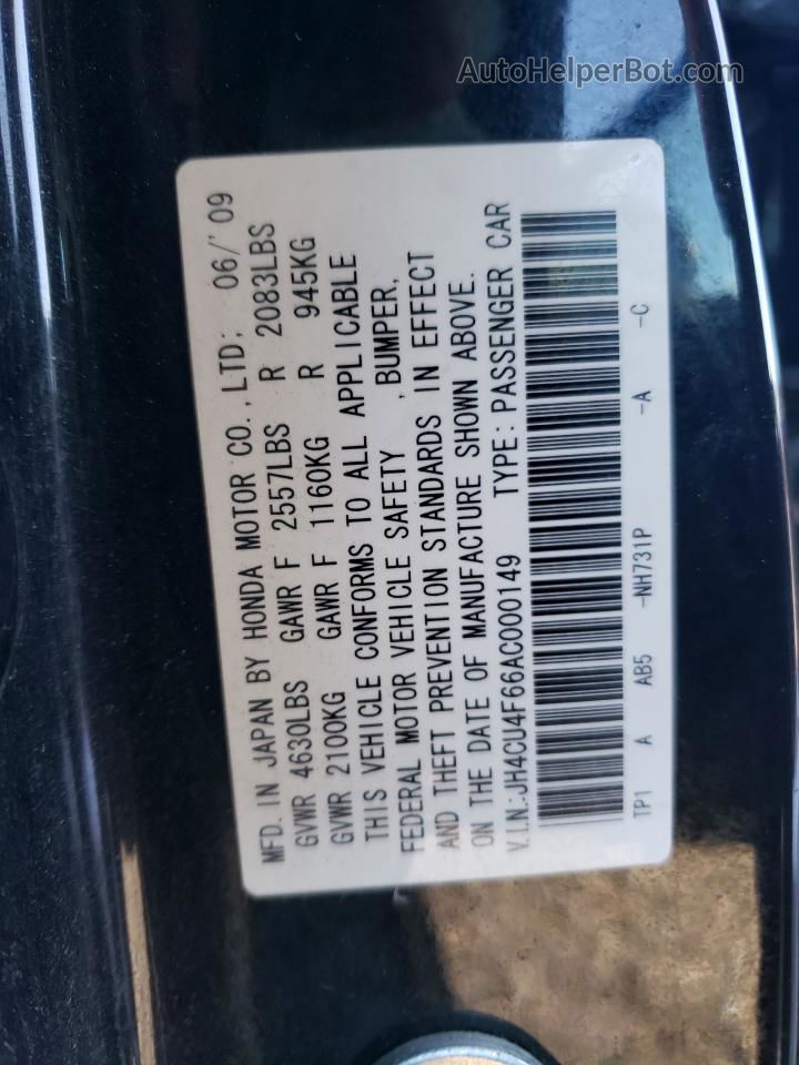 2010 Acura Tsx  Черный vin: JH4CU4F66AC000149