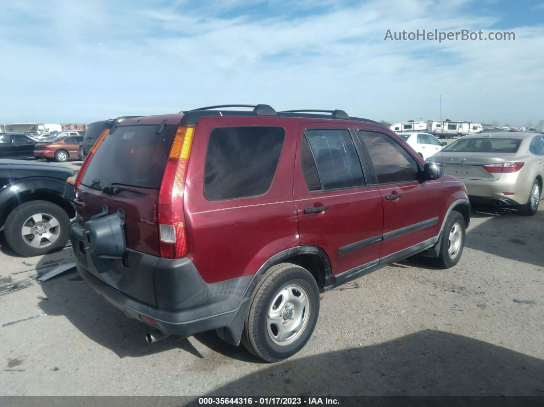 2004 Honda Cr-v Lx Red vin: JHLRD68454C003957