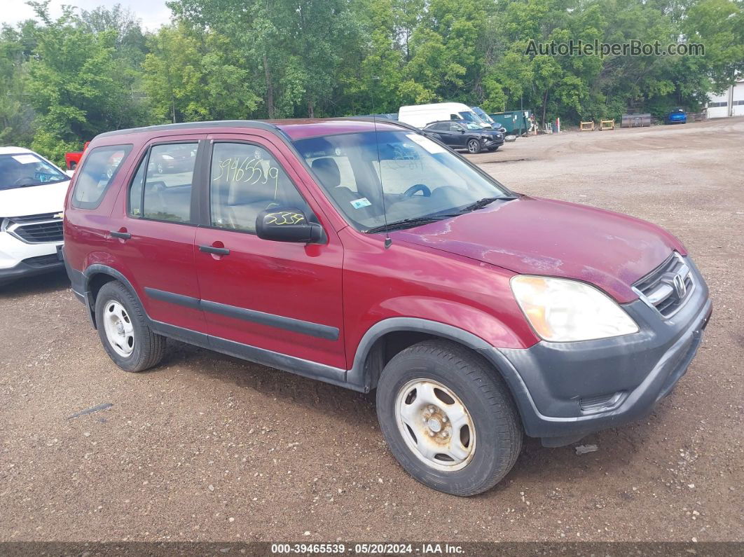 2004 Honda Cr-v Lx Maroon vin: JHLRD68464C017396