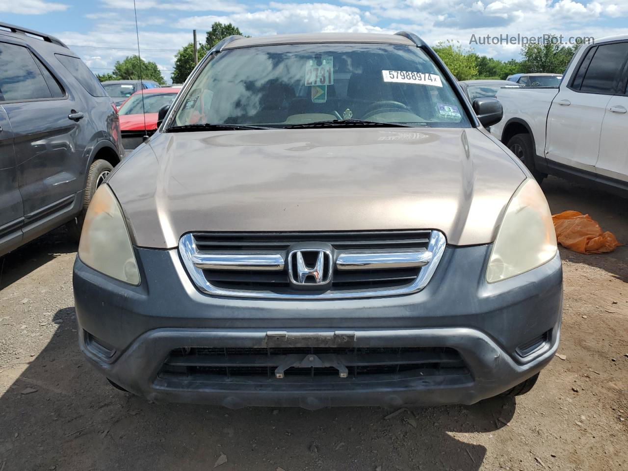 2004 Honda Cr-v Lx Tan vin: JHLRD68474C006634