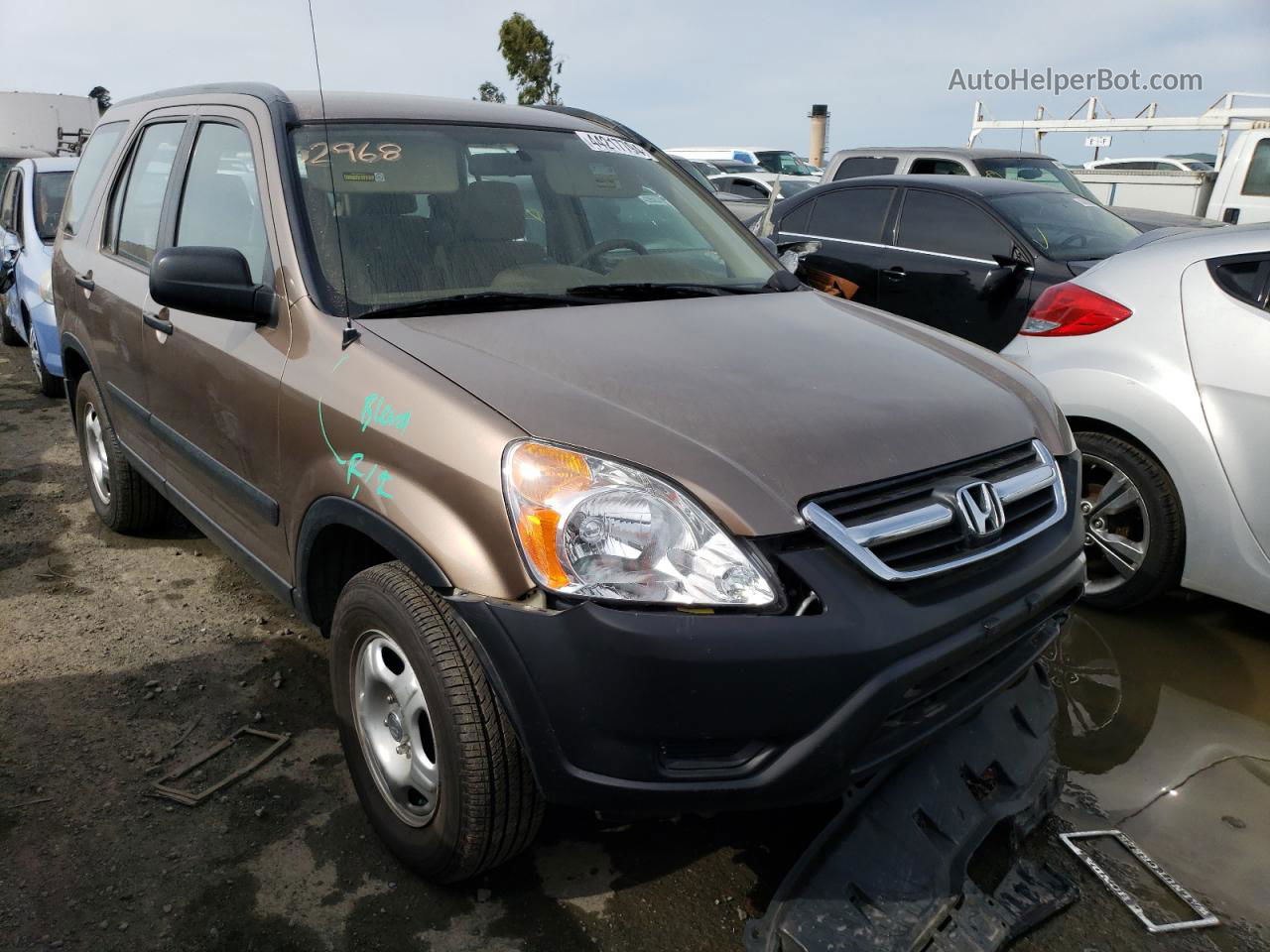 2004 Honda Cr-v Lx Brown vin: JHLRD684X4C012413