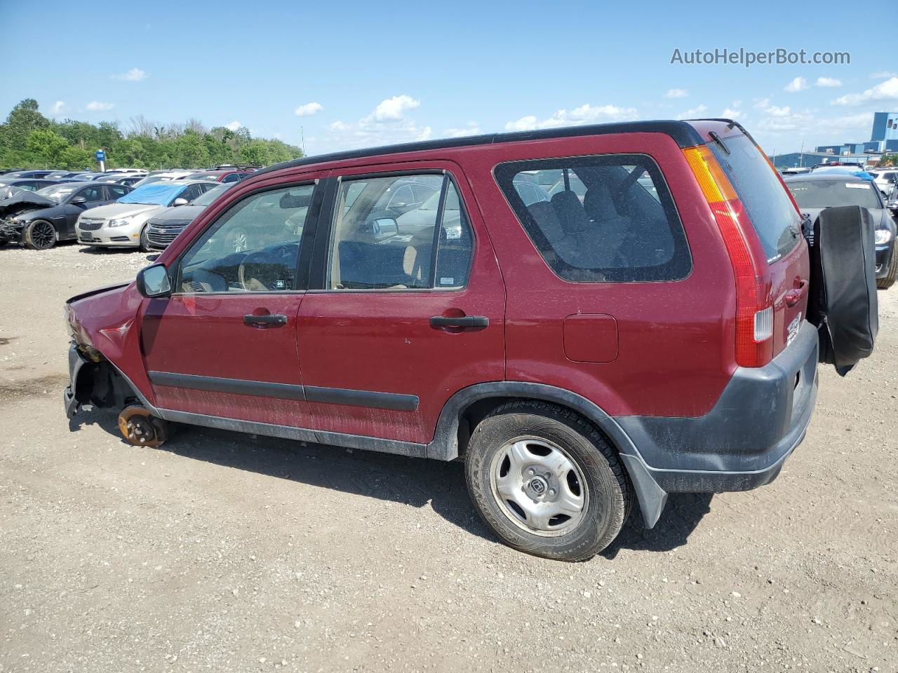 2004 Honda Cr-v Lx Red vin: JHLRD78434C023985