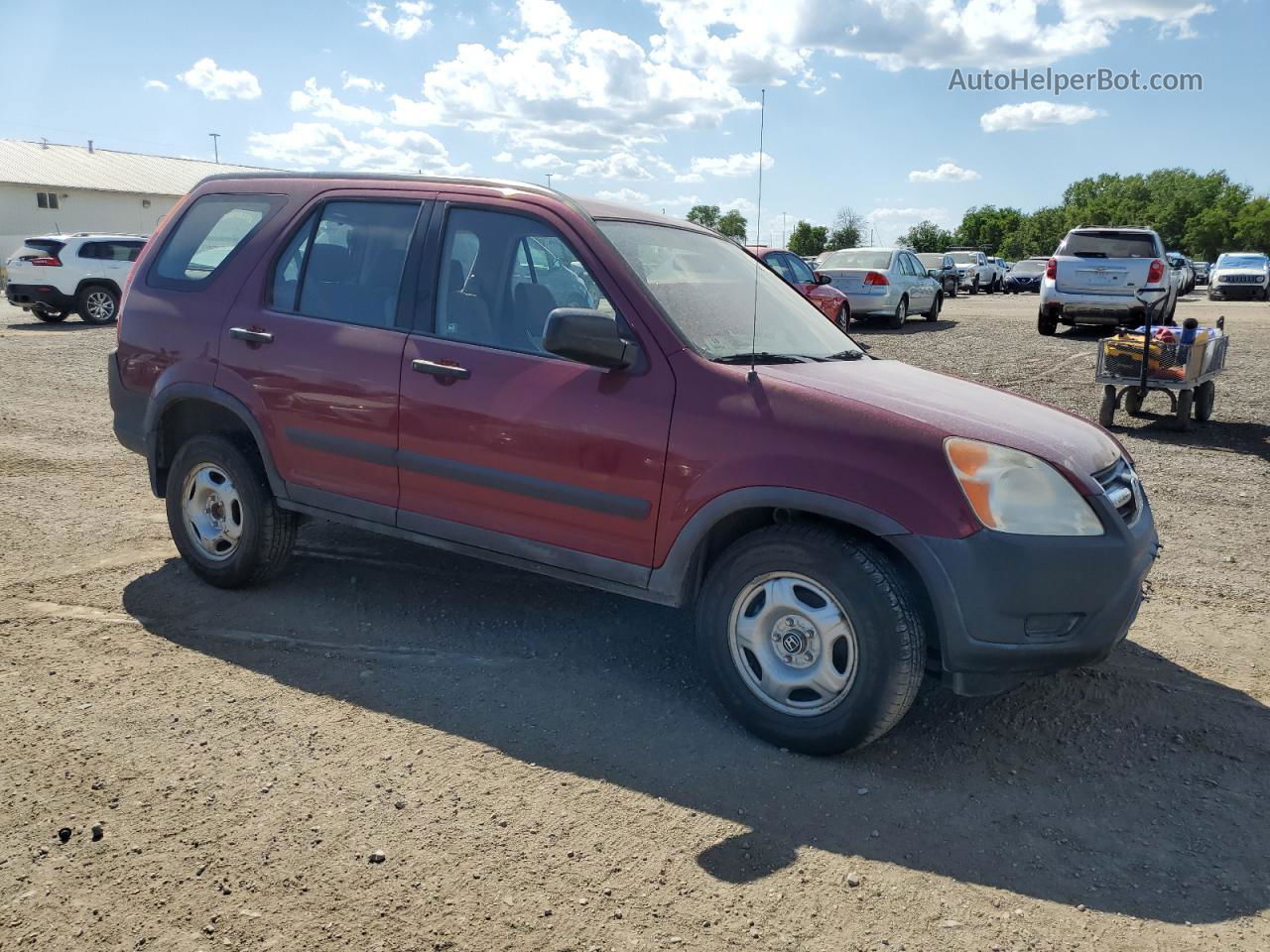 2004 Honda Cr-v Lx Red vin: JHLRD78434C023985