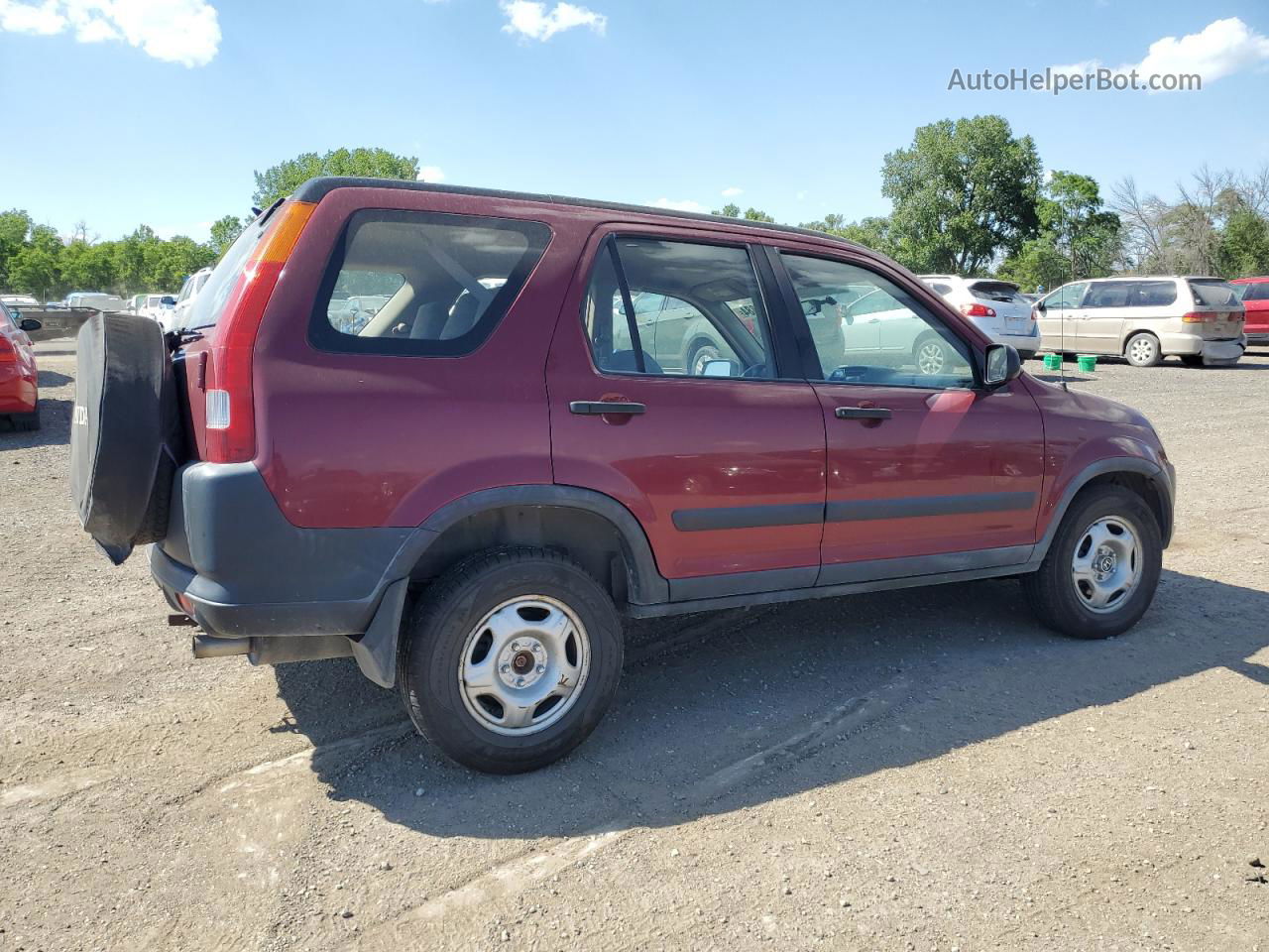 2004 Honda Cr-v Lx Red vin: JHLRD78434C023985