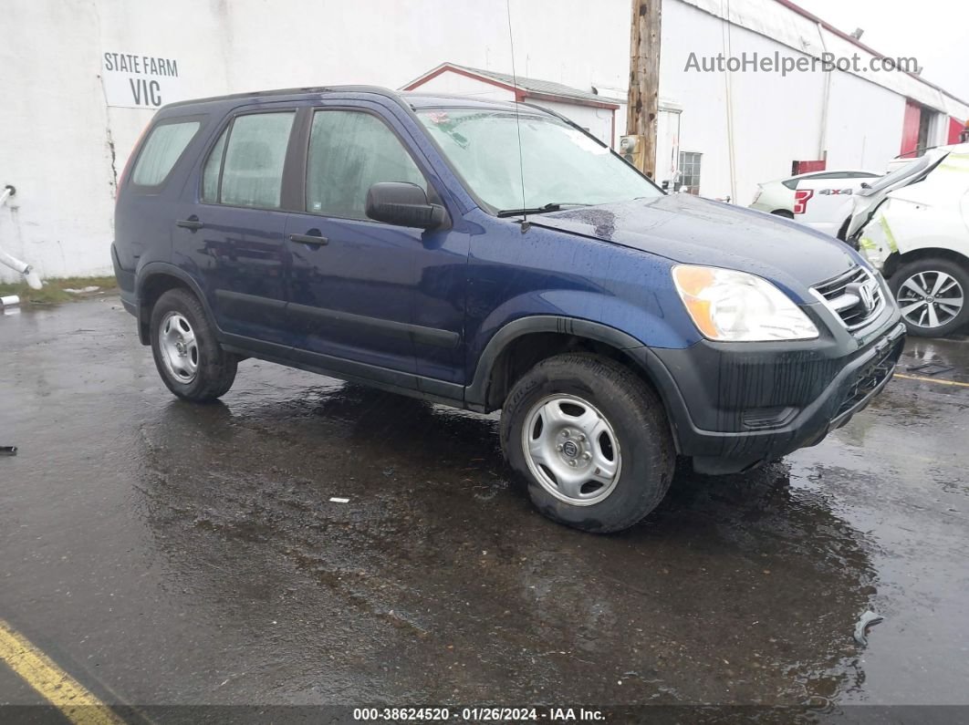 2004 Honda Cr-v Lx Blue vin: JHLRD78434C039619