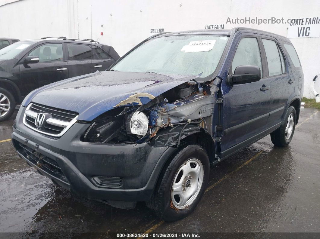 2004 Honda Cr-v Lx Blue vin: JHLRD78434C039619