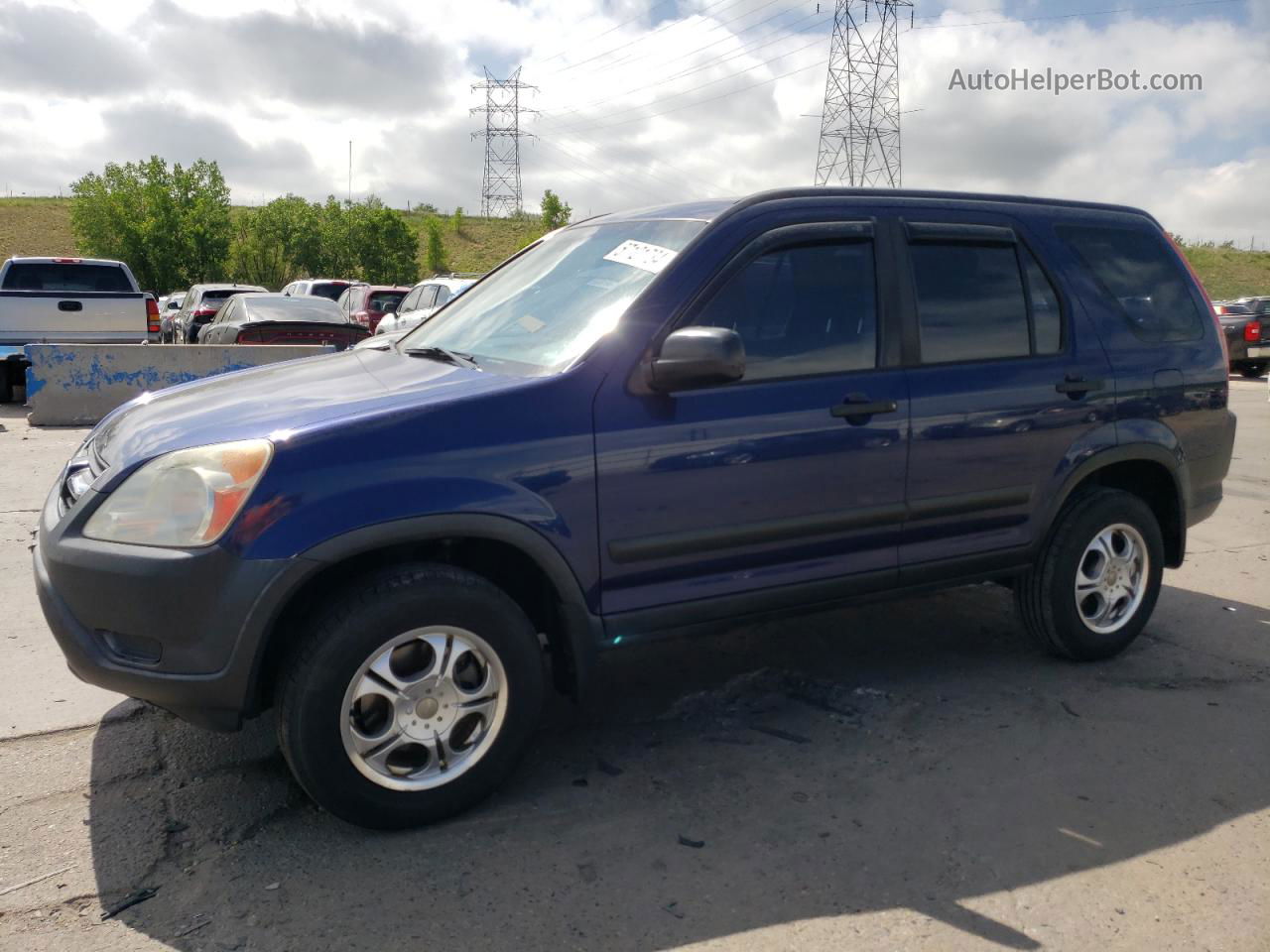 2004 Honda Cr-v Lx Blue vin: JHLRD78434C054976