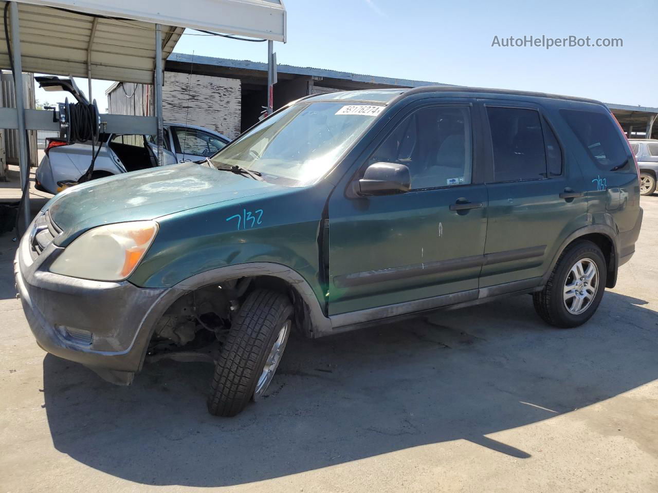 2004 Honda Cr-v Ex Green vin: JHLRD78804C025213