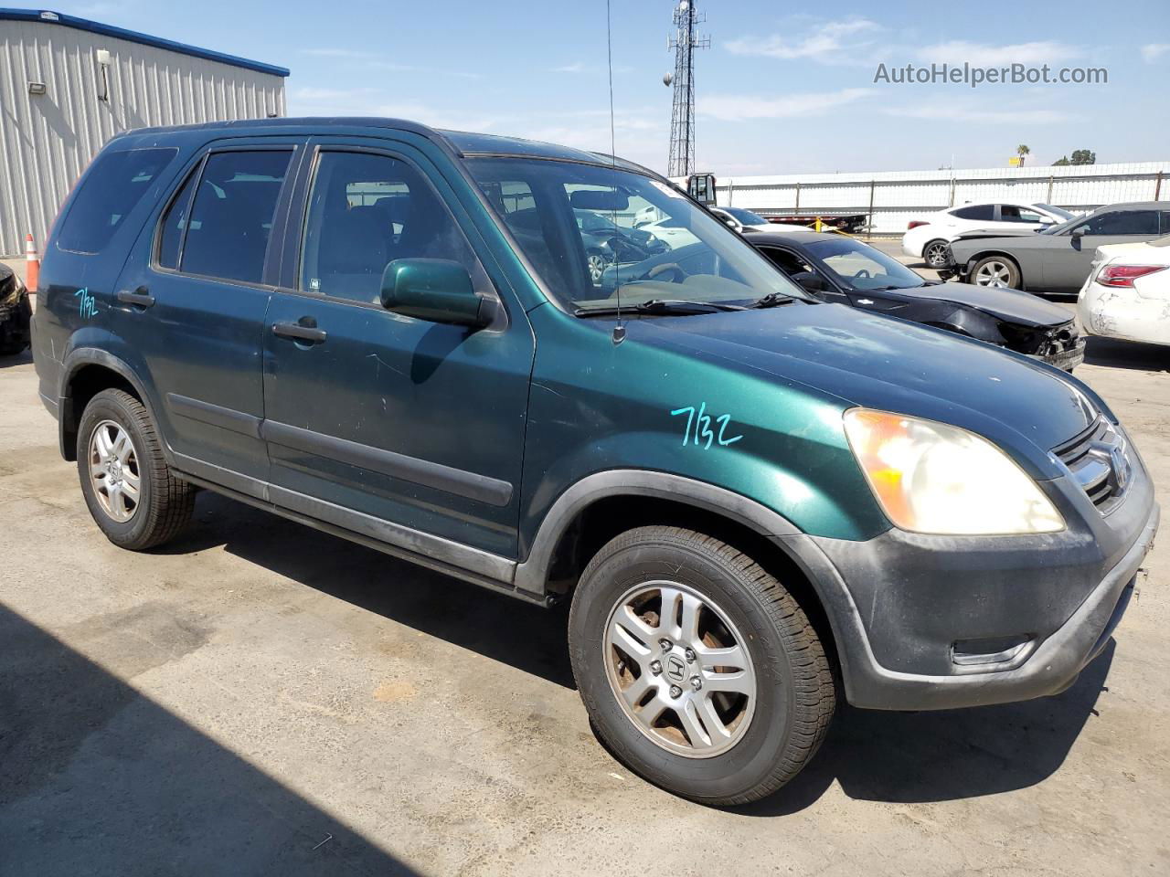 2004 Honda Cr-v Ex Green vin: JHLRD78804C025213