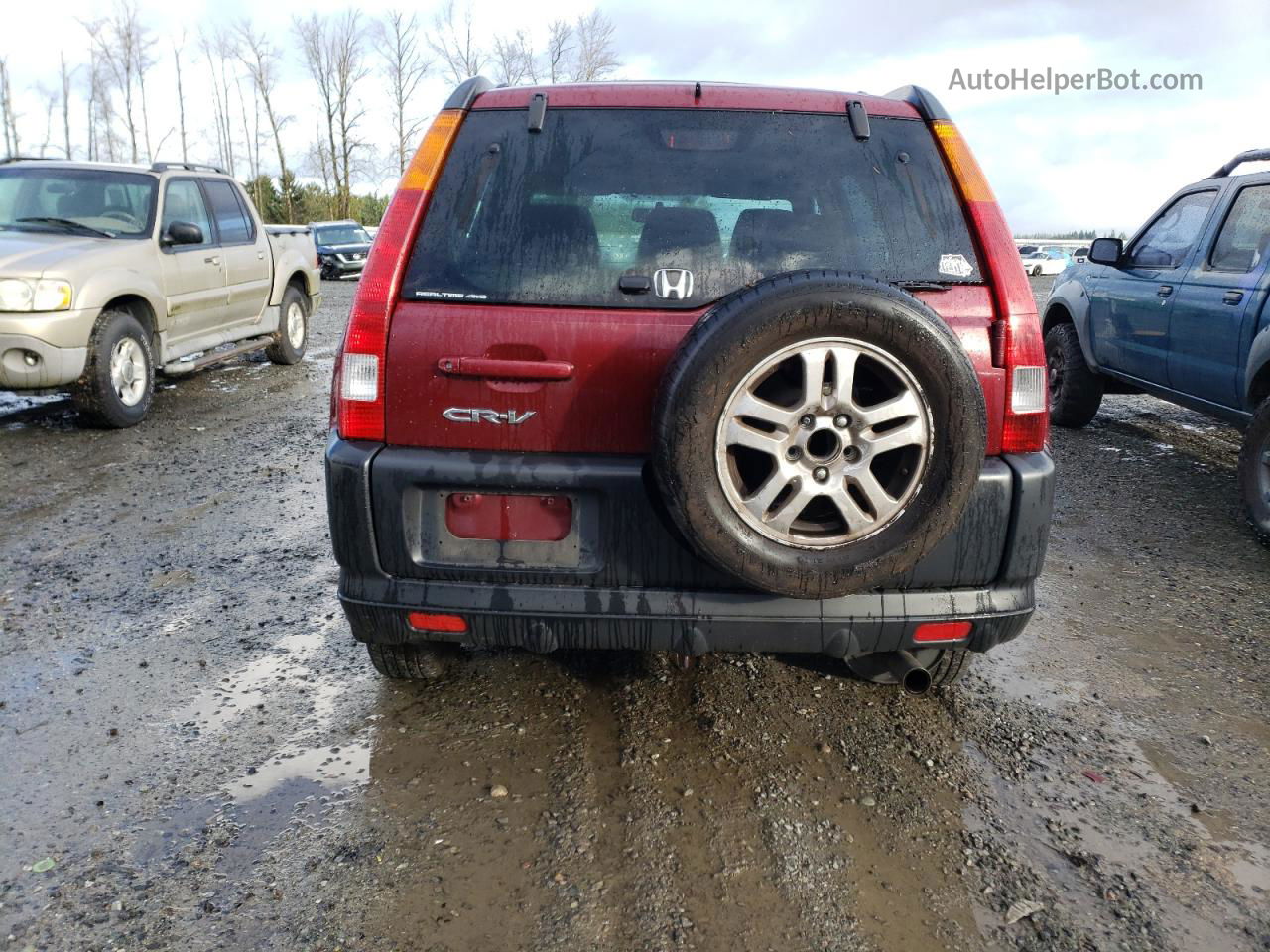 2004 Honda Cr-v Ex Red vin: JHLRD78814C005360