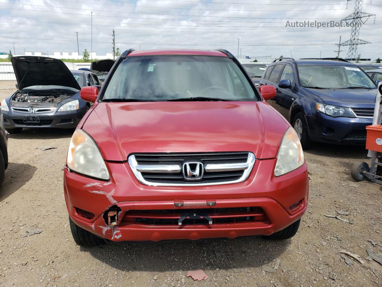 2004 Honda Cr-v Ex Red vin: JHLRD78814C030646