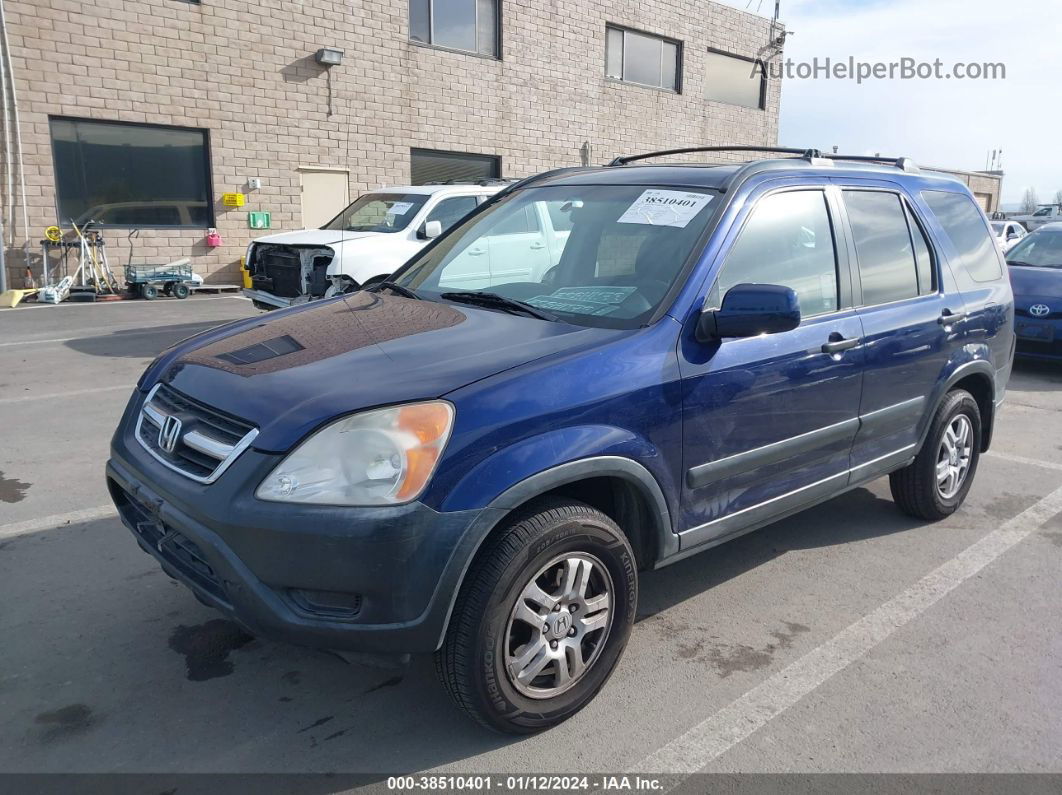 2004 Honda Cr-v Ex Blue vin: JHLRD78844C005725