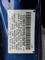2004 Honda Cr-v Ex Blue vin: JHLRD78844C028633