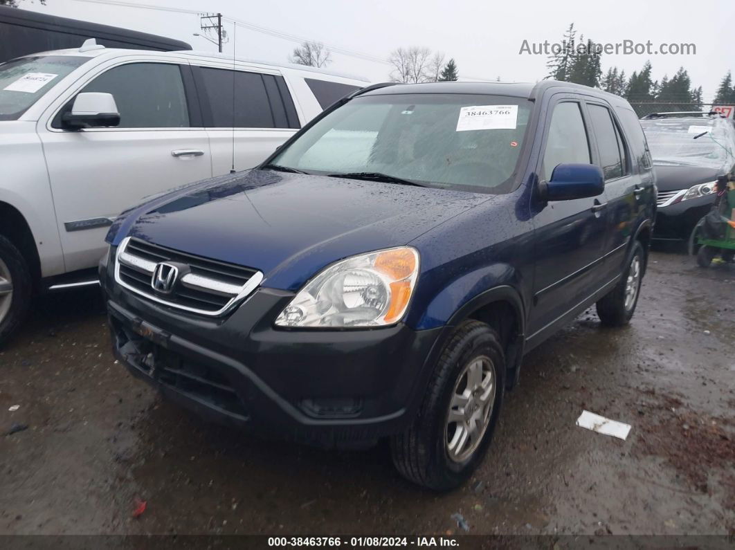 2004 Honda Cr-v Ex Blue vin: JHLRD78874C057981