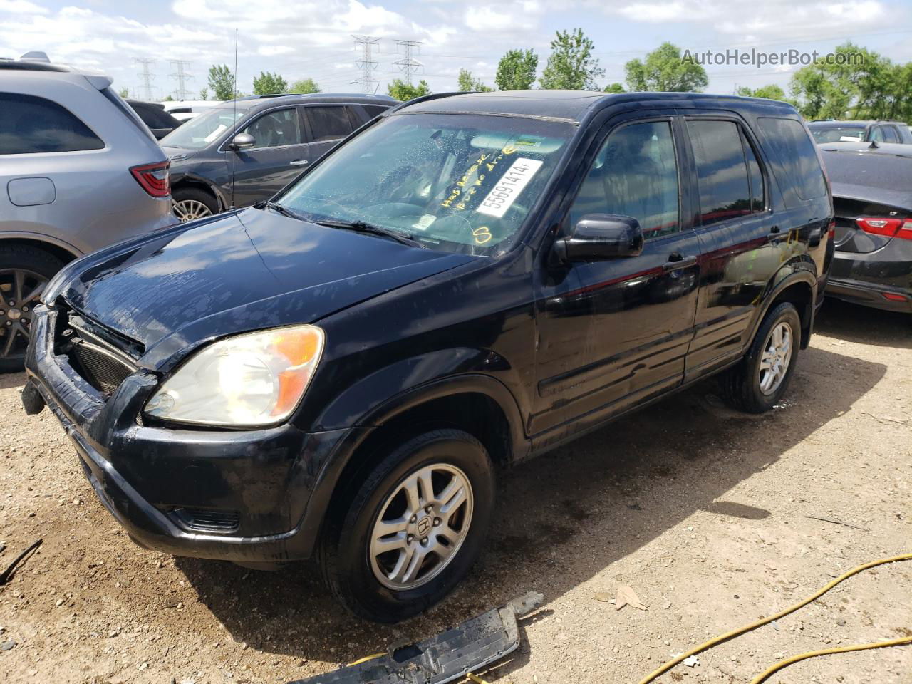 2004 Honda Cr-v Ex Black vin: JHLRD78884C038338