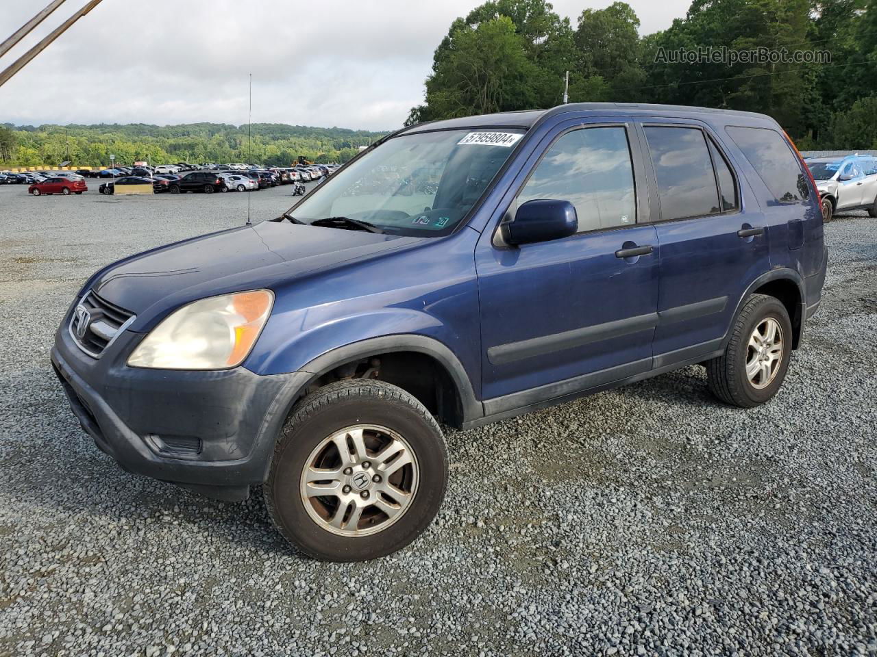 2004 Honda Cr-v Ex Blue vin: JHLRD78894C026263