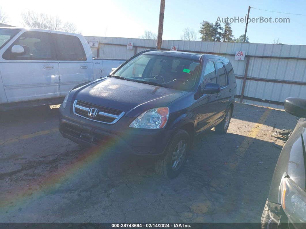 2004 Honda Cr-v Ex Blue vin: JHLRD788X4C007611