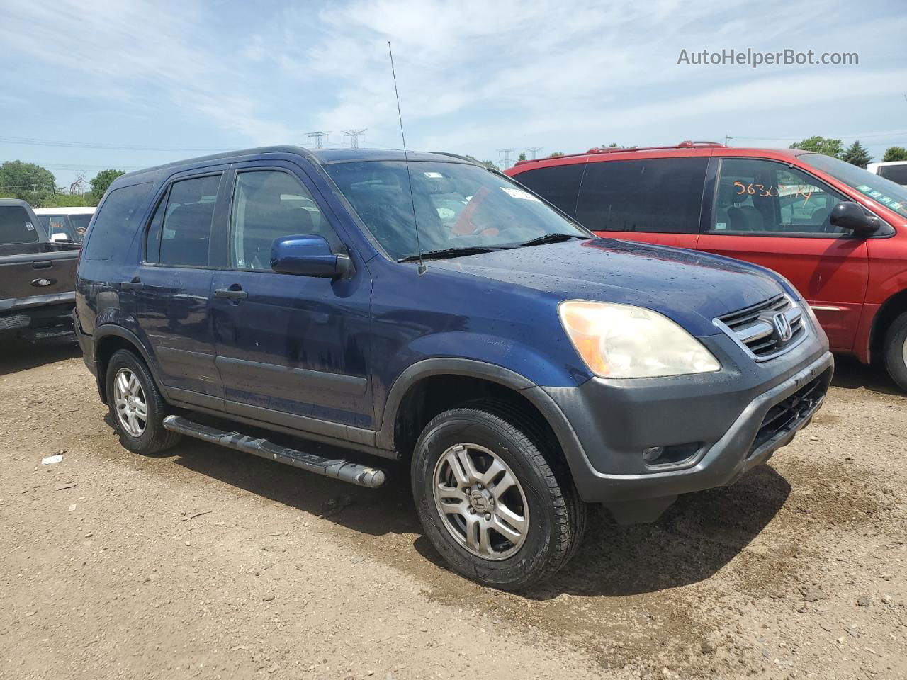 2004 Honda Cr-v Ex Blue vin: JHLRD788X4C033514