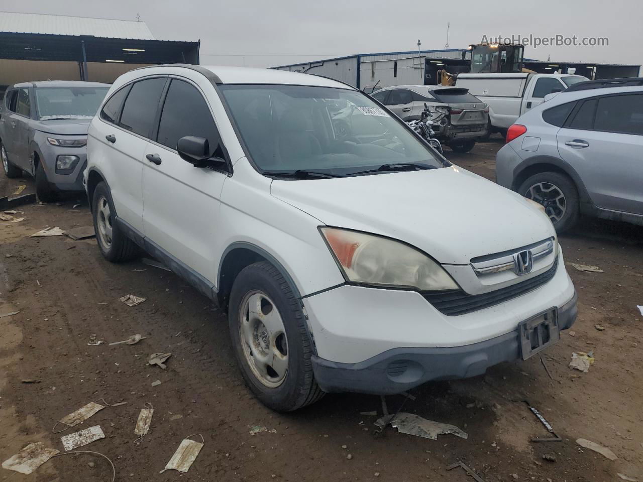 2007 Honda Cr-v Lx White vin: JHLRE38377C034957