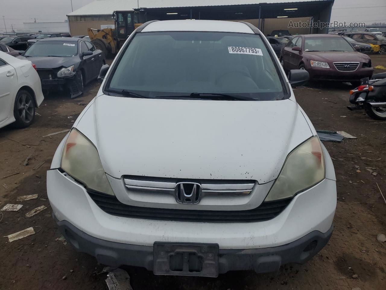 2007 Honda Cr-v Lx White vin: JHLRE38377C034957