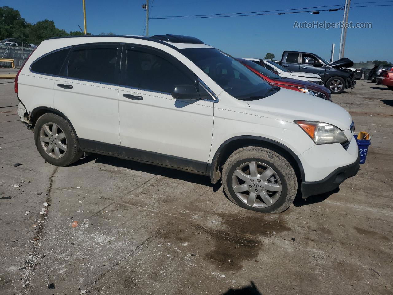 2009 Honda Cr-v Ex White vin: JHLRE38569C012310