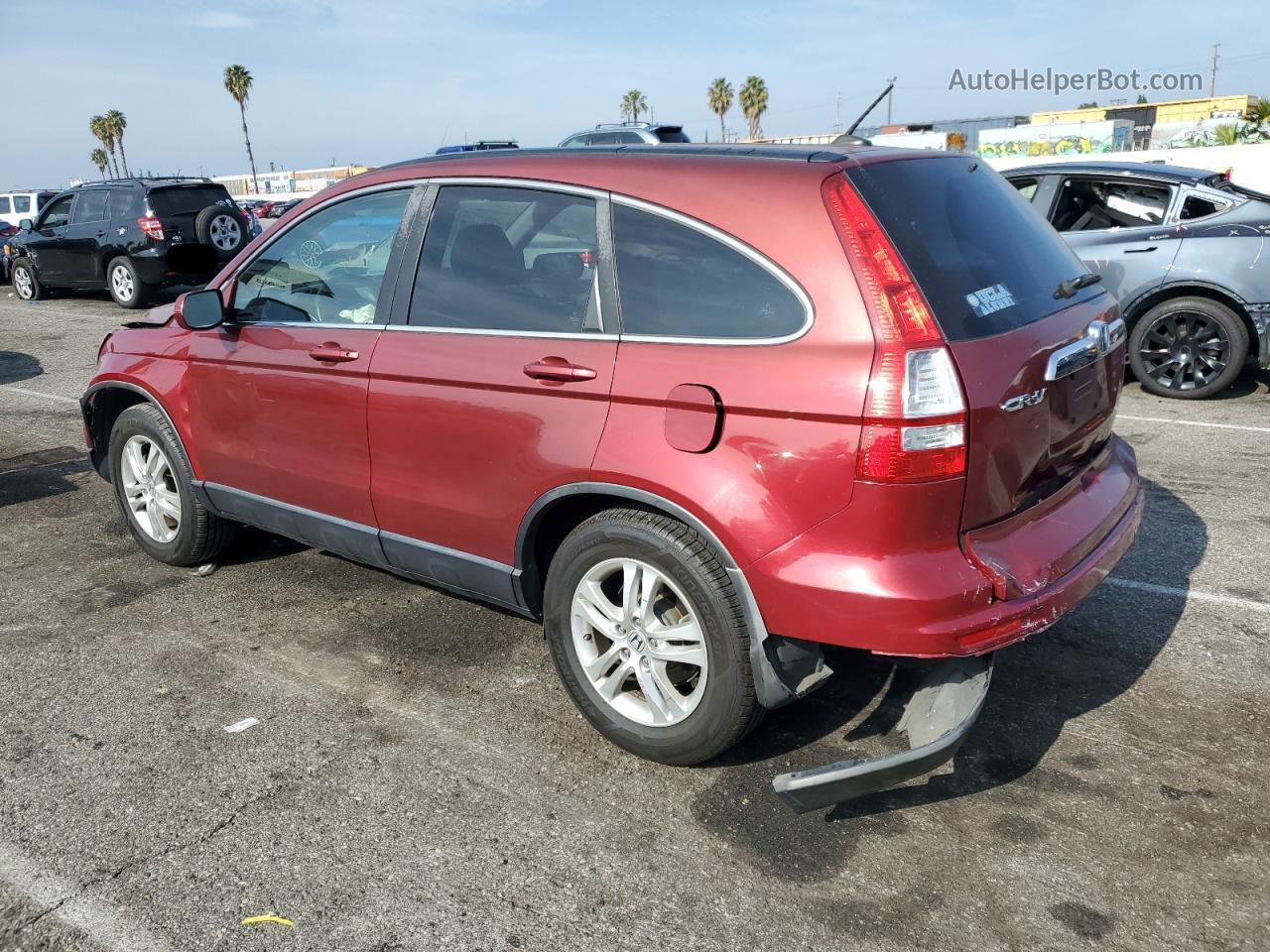 2010 Honda Cr-v Exl Burgundy vin: JHLRE3H71AC008350