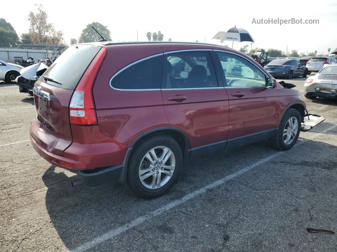 2010 Honda Cr-v Exl Burgundy vin: JHLRE3H71AC008350