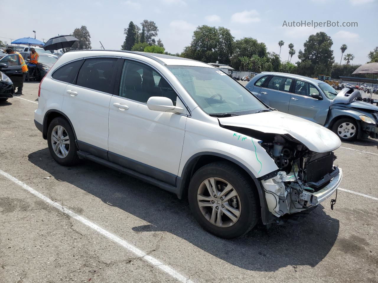 2010 Honda Cr-v Exl White vin: JHLRE3H76AC004598