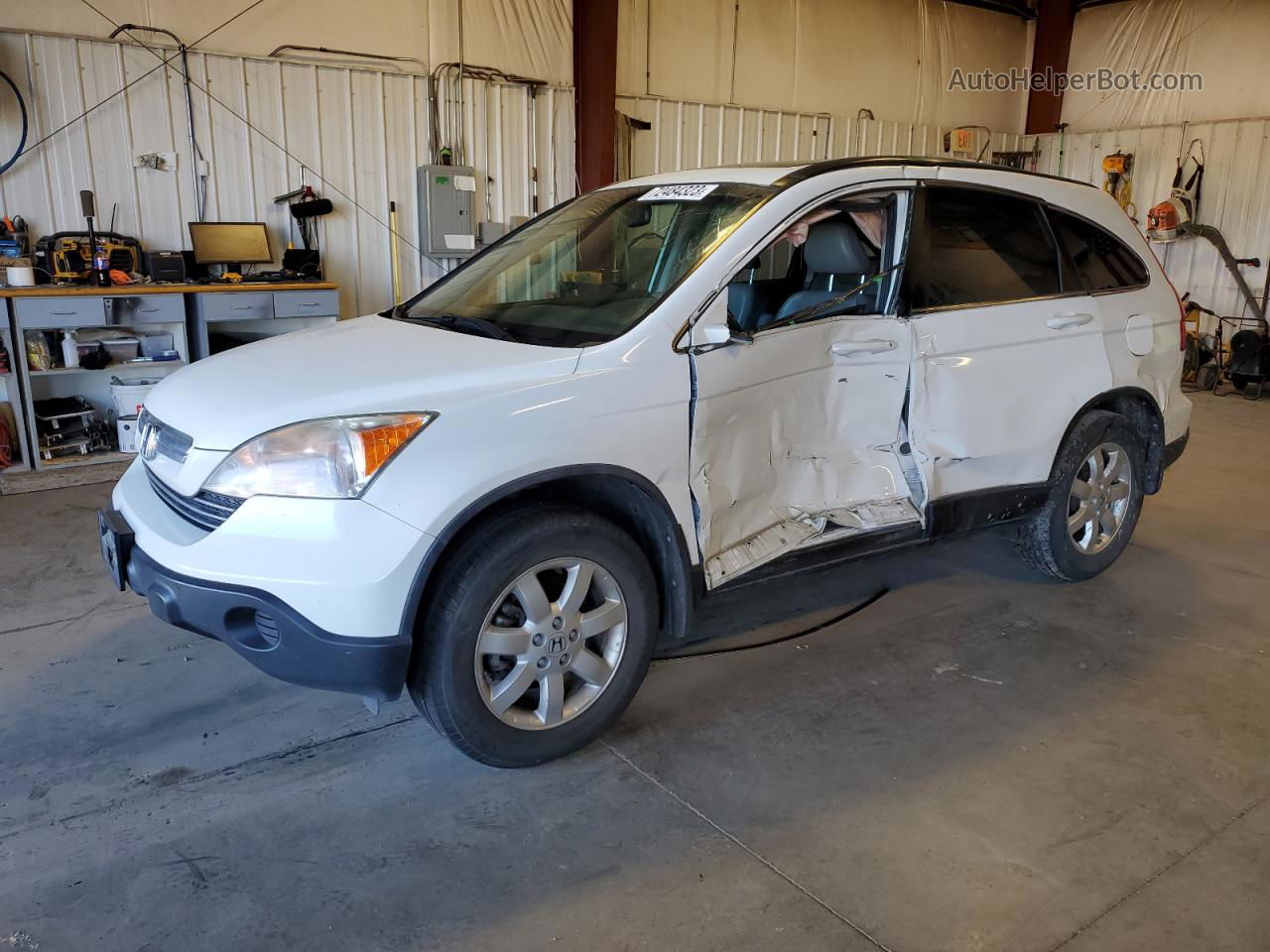 2009 Honda Cr-v Exl White vin: JHLRE48779C013568