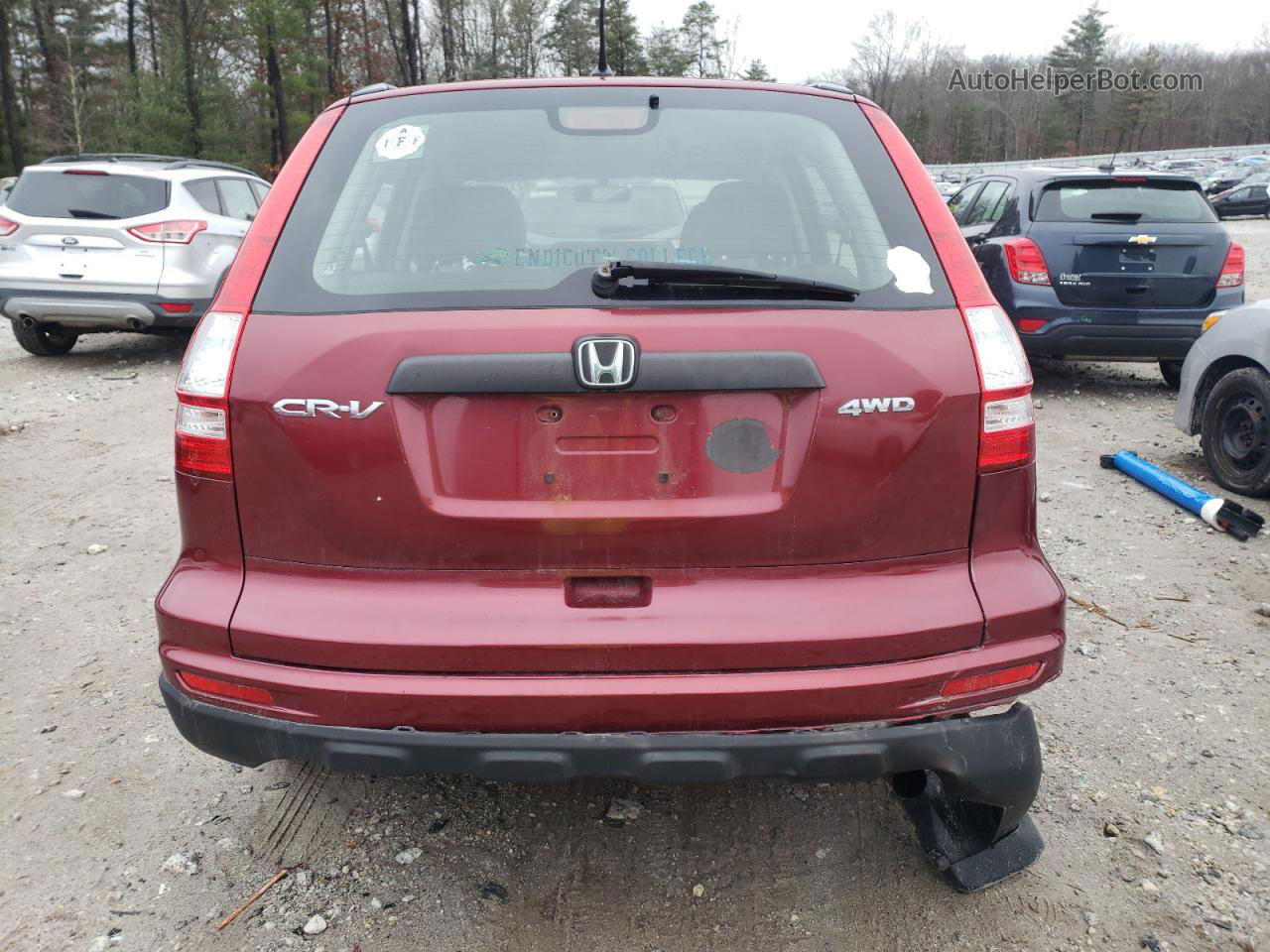 2010 Honda Cr-v Lx Burgundy vin: JHLRE4H30AC002591