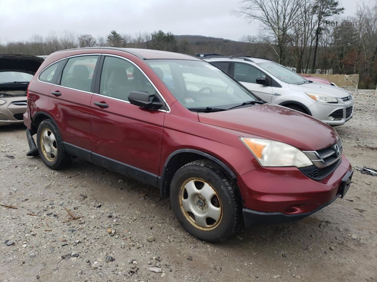 2010 Honda Cr-v Lx Burgundy vin: JHLRE4H30AC002591