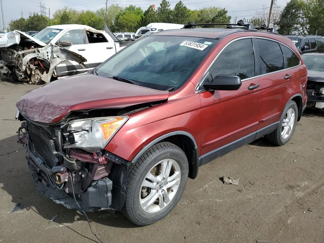 2010 Honda Cr-v Ex Red vin: JHLRE4H54AC000327